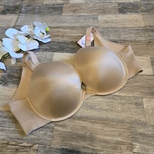 Cacique beige invisible back smoother slight pushup underwire bra size 40DDD NWT
